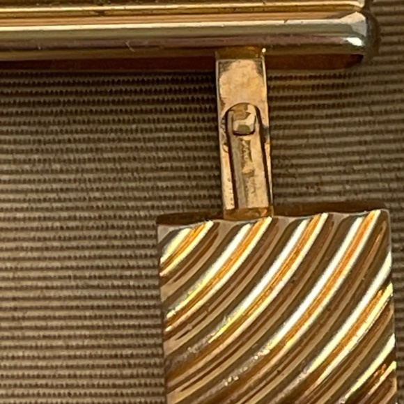 Vintage Swank Men Tie Bar Cufflinks Gold Tone - Picture 4 of 9